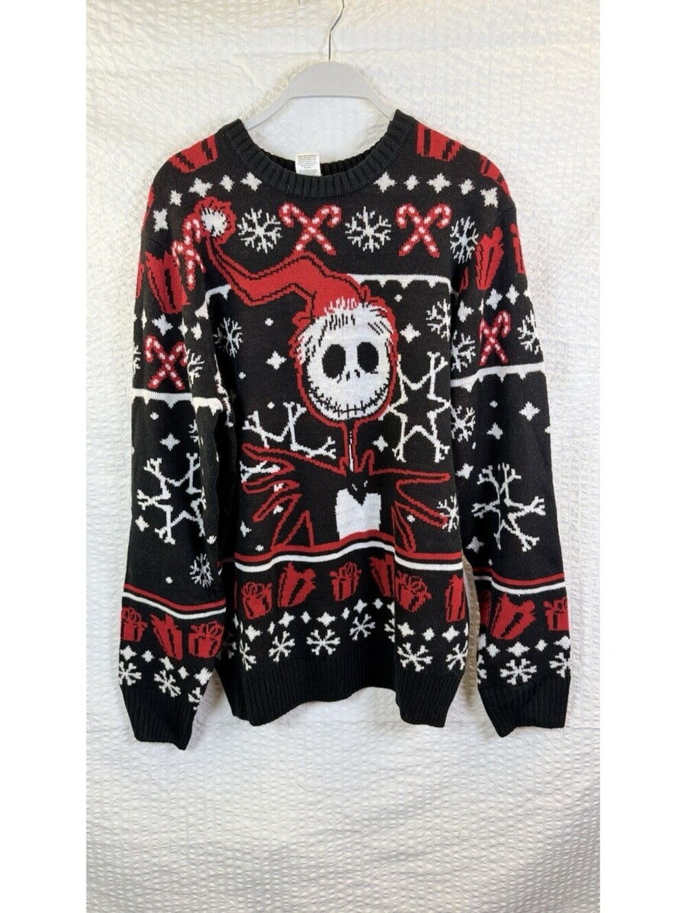 A Nightmare Before Christmas Jack Skellington Sweater Black Red Men L